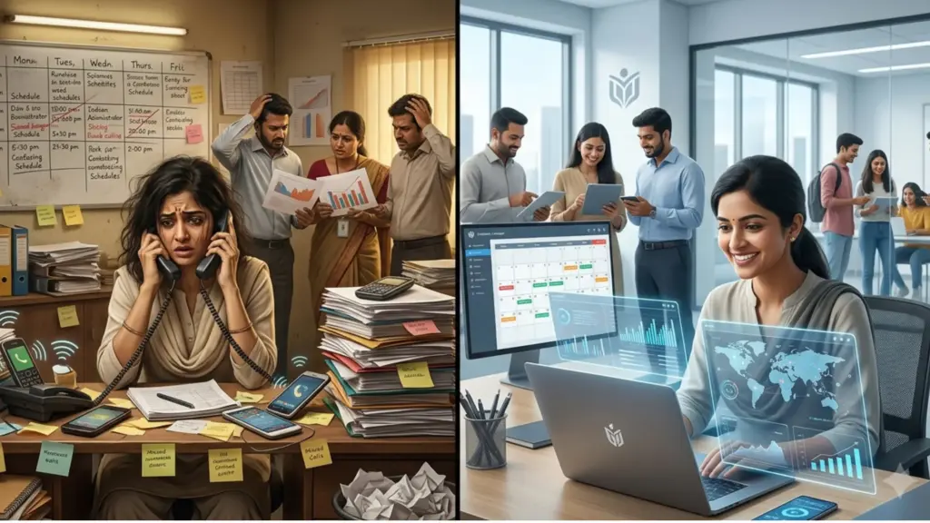 Manual training institute processes compared to automated training institute management software workflows